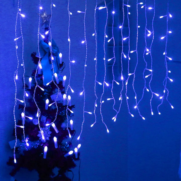 LED Outdoor Icicle String Lights 4.8 m, Waterproof Christmas Lights