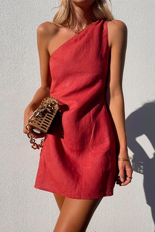 Gisela | Women's Mini Dress with One-Shoulder Design