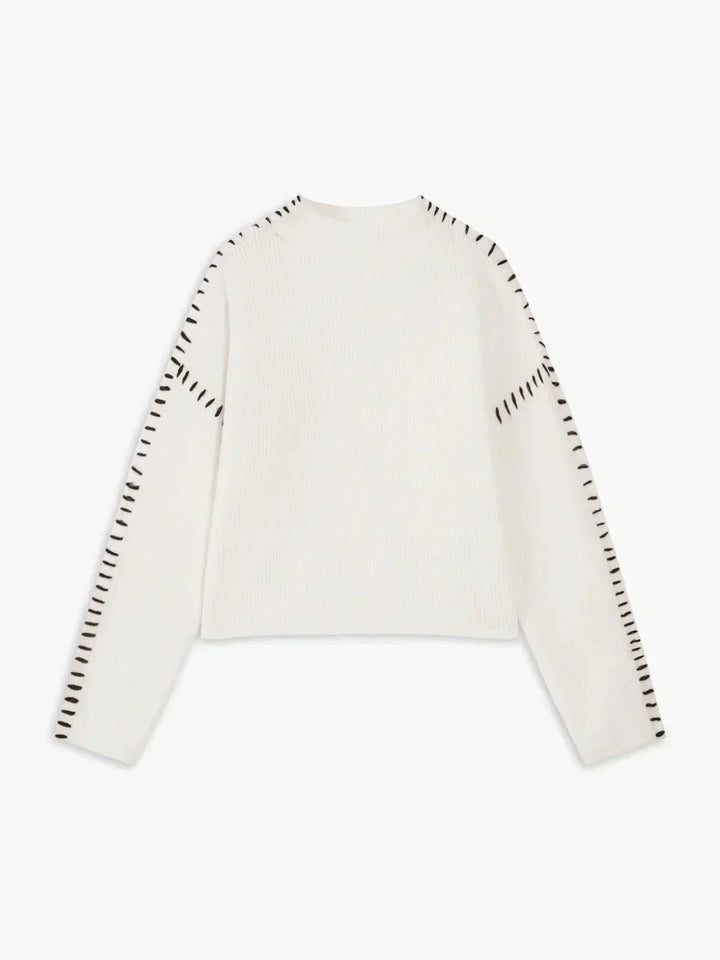 Short women's sweater with high collar - Modern and soft
