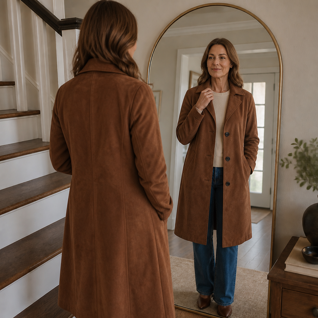Draperie Suede Trench That Moves With You, Not Around You - Elena Harper