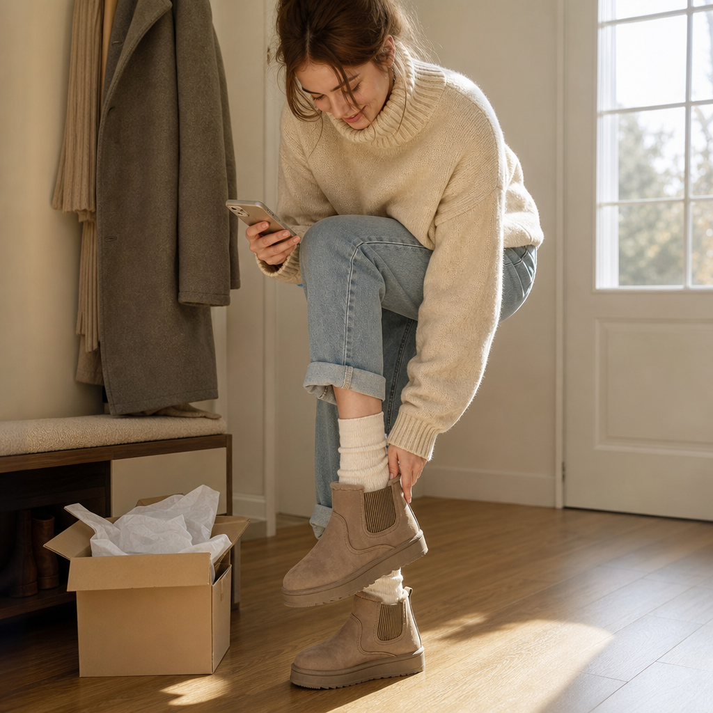 Cozywalk Fur-Lined Slip-On Winter Boots - Elena Harper