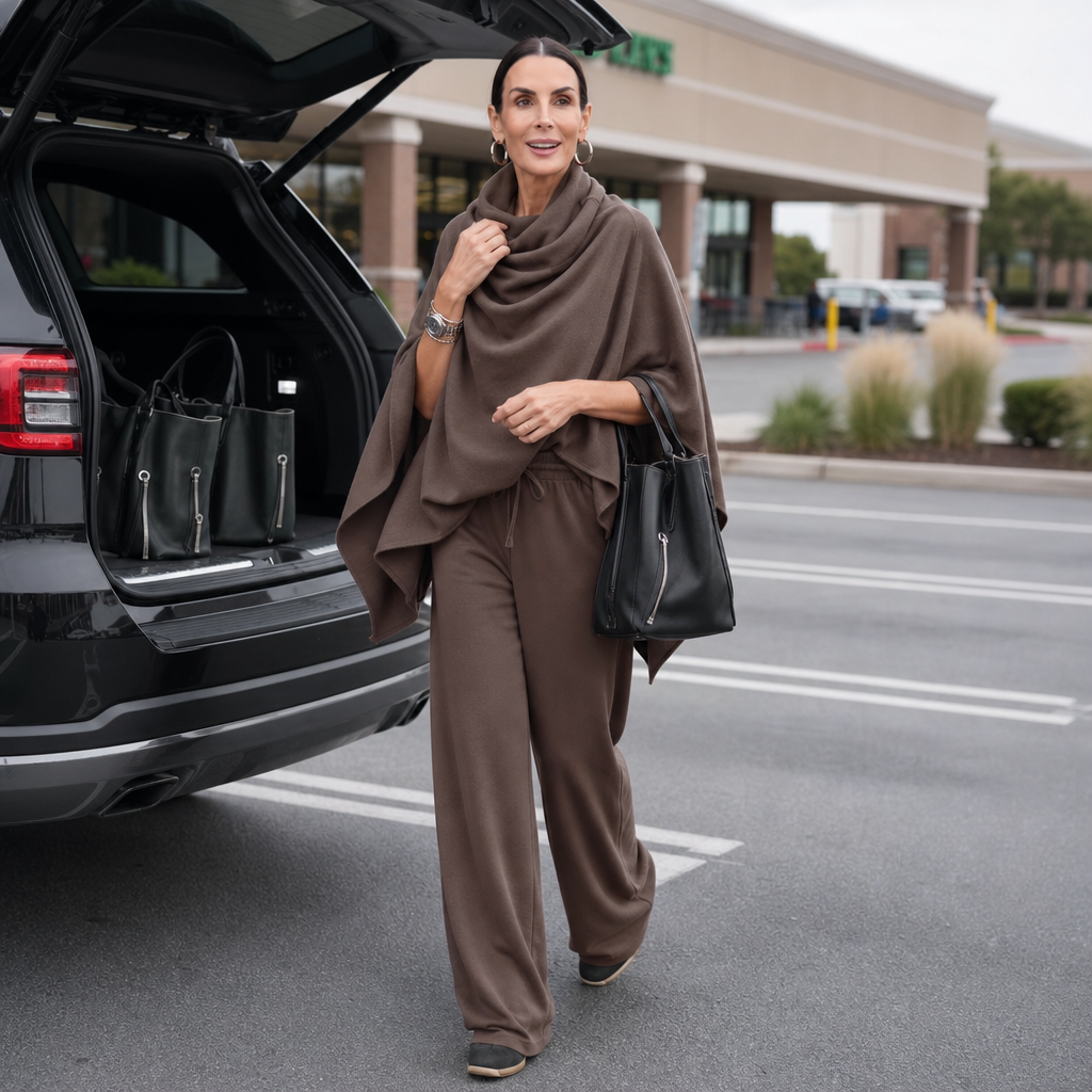 Draveny Draped Cowl-Neck Top And Trouser Set - Elena Harper