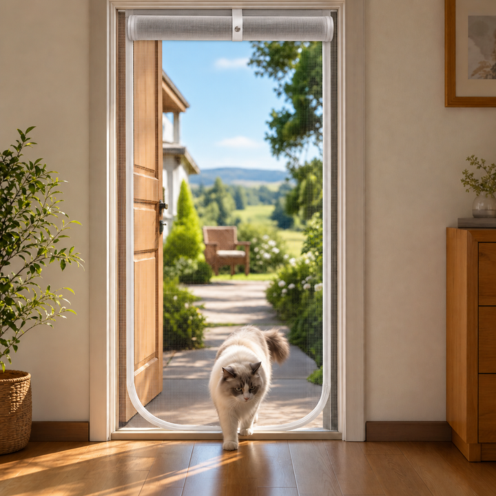 BreezePaw Zippered Mesh Doorway Screen - Elena Harper