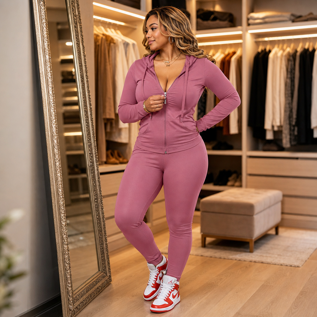 Denimova Faux Patchwork Stretch Tracksuit - Elena Harper