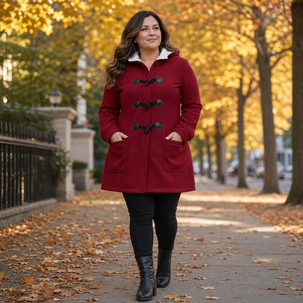 Coatelle Hooded Mid-Length Toggle Winter Coat - Elena Harper