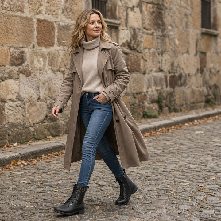 Amarah Lace-Up Side-Zip Ankle Boots - Elena Harper
