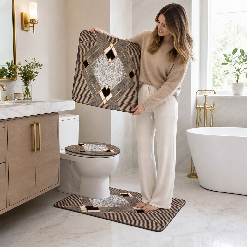 Cozyhaven Four-Piece Plush Bathroom Rug Set - Elena Harper