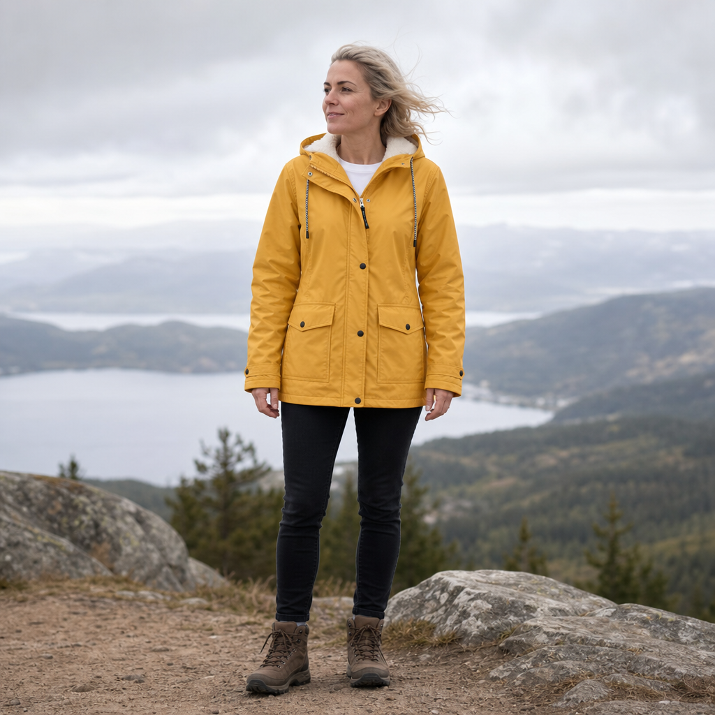 Cozynara Fleece-Lined Hooded Windproof Jacket - Elena Harper