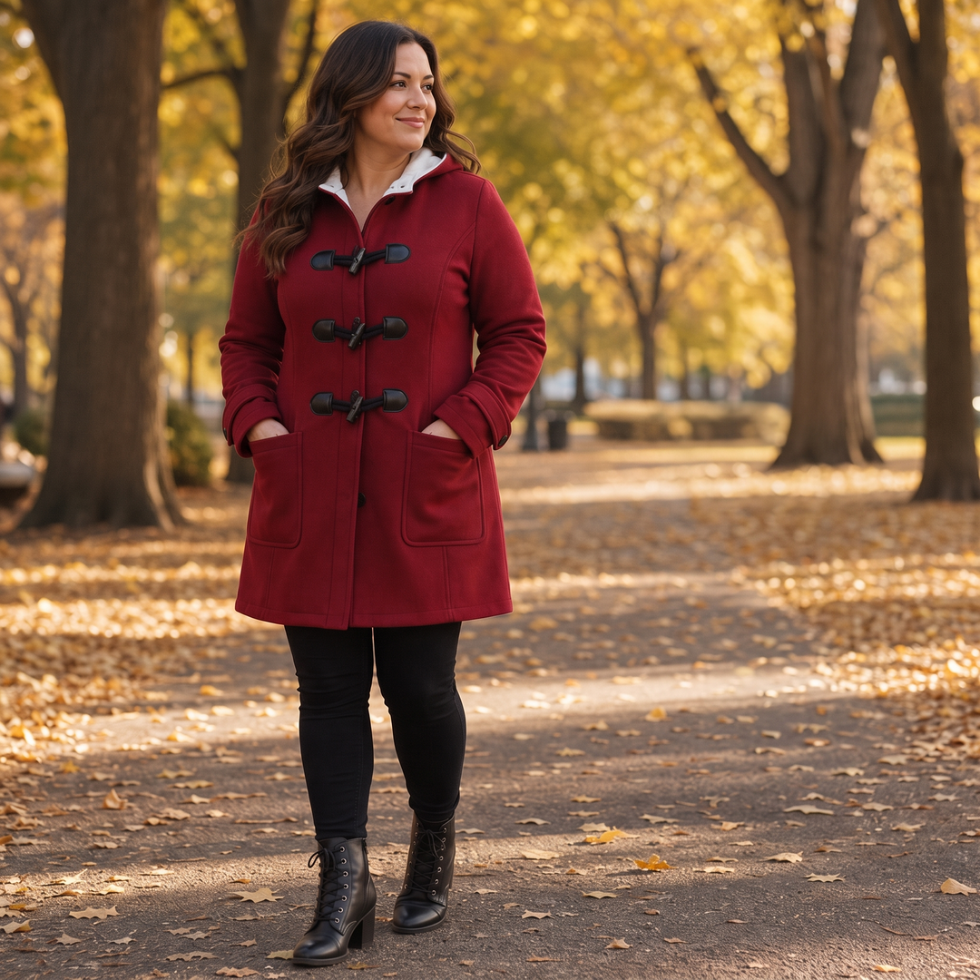 Coatelle Hooded Mid-Length Toggle Winter Coat - Elena Harper