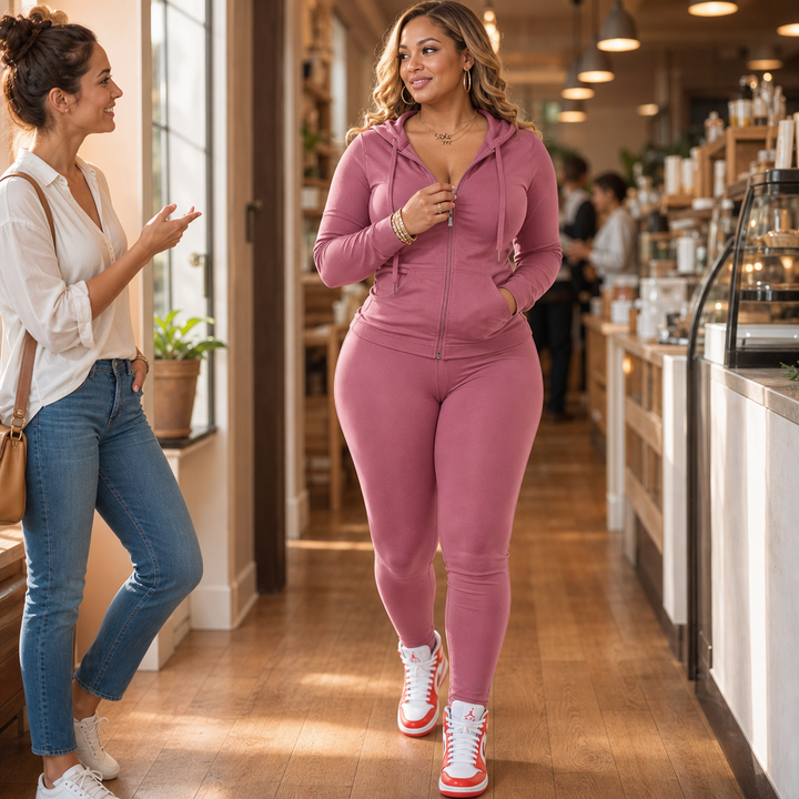Denimova Faux Patchwork Stretch Tracksuit - Elena Harper