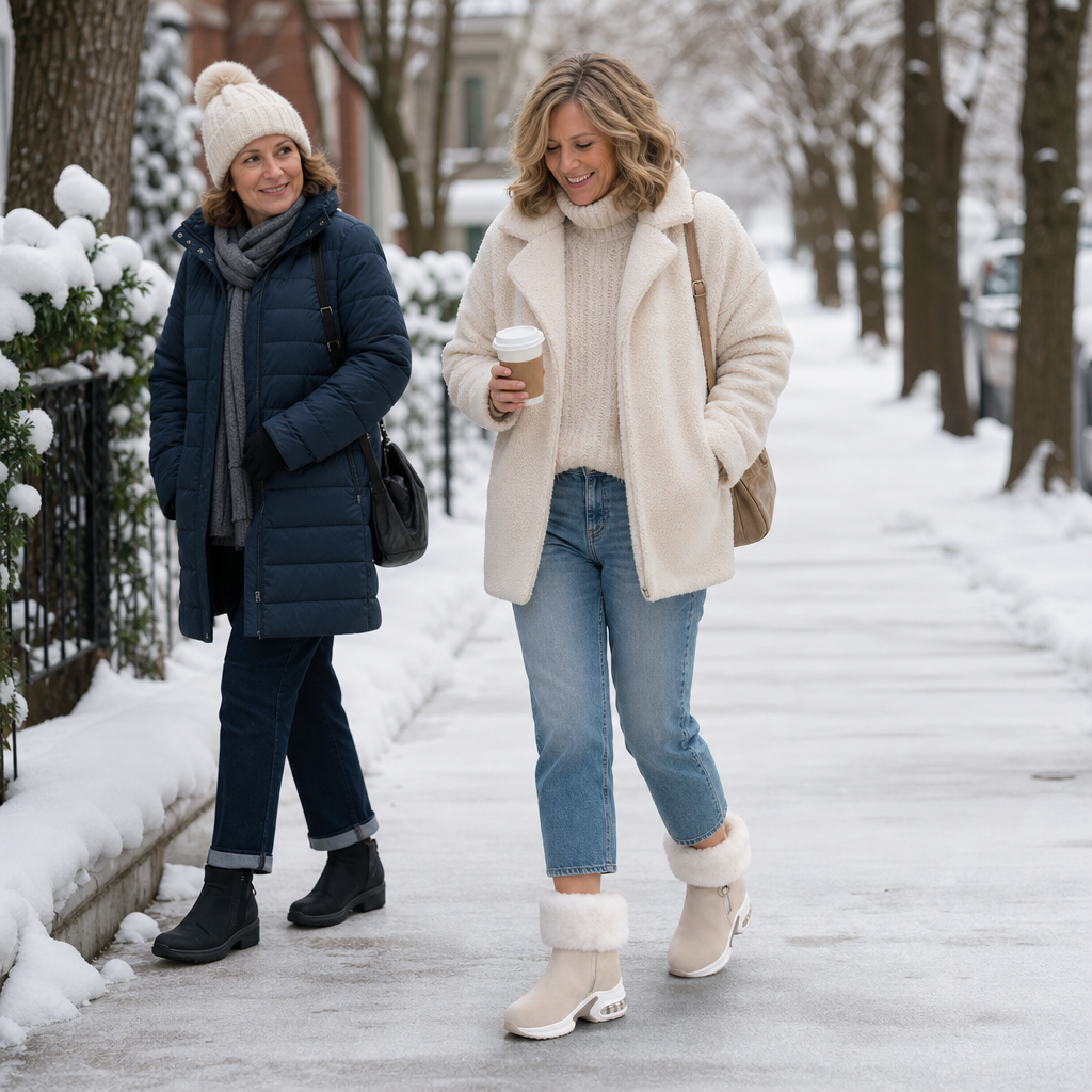 CozyLift Plush-Cuff Zip-Up Ankle Boots - Elena Harper