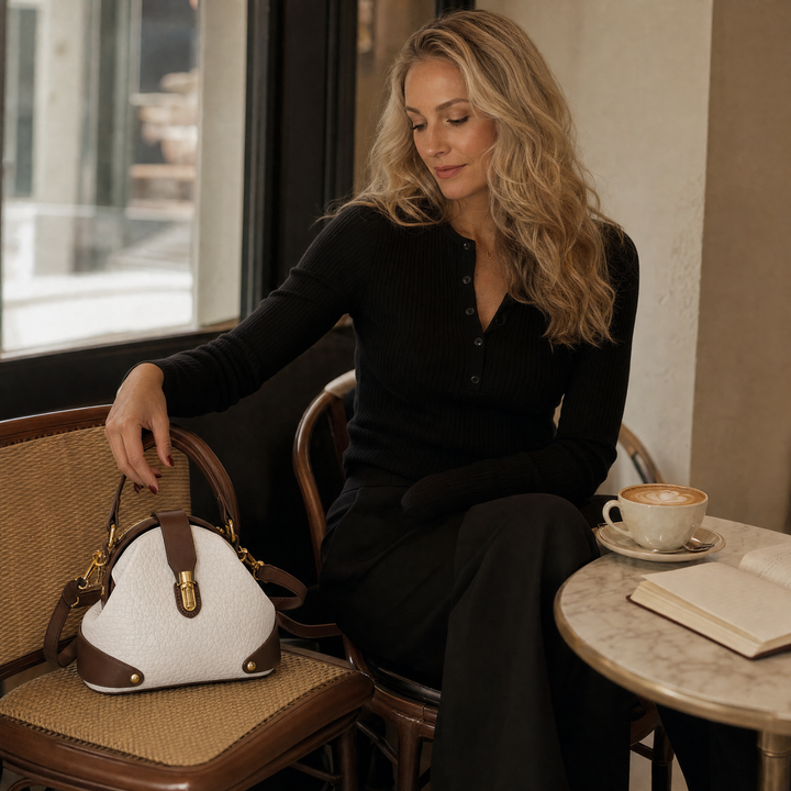 Cola Two-Tone Leather Handbag for Day to Night - Elena Harper