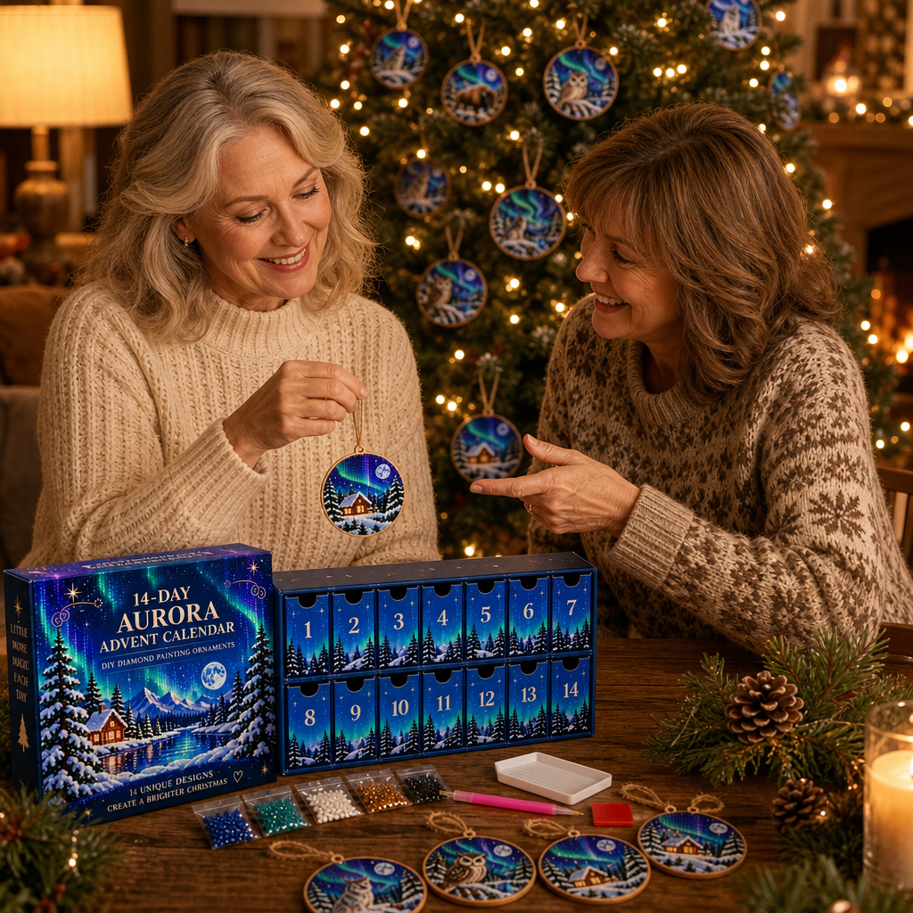 Aurora Keepsake 14-Day Diamond Painting Ornament Kit - Elena Harper