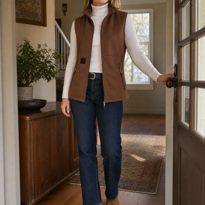 Cozycrest Plush-Lined Sleeveless Winter Vest - Elena Harper