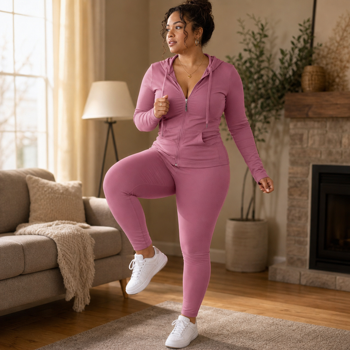 Denimova Faux Patchwork Stretch Tracksuit - Elena Harper