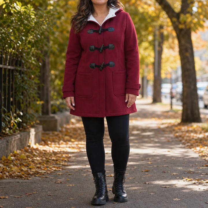 Coatelle Hooded Mid-Length Toggle Winter Coat - Elena Harper