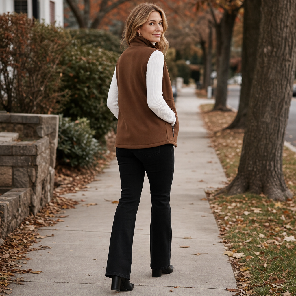 Cozycrest Plush-Lined Sleeveless Winter Vest - Elena Harper