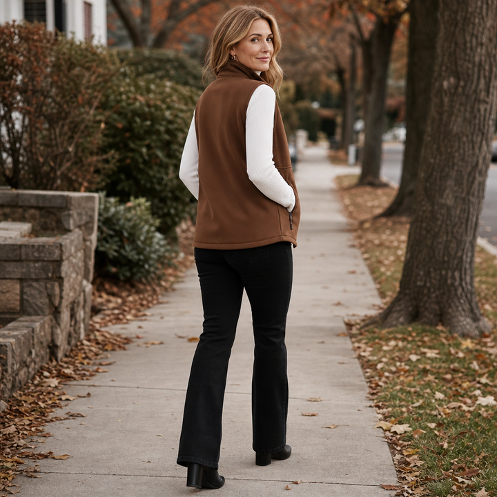 Cozycrest Plush-Lined Sleeveless Winter Vest - Elena Harper