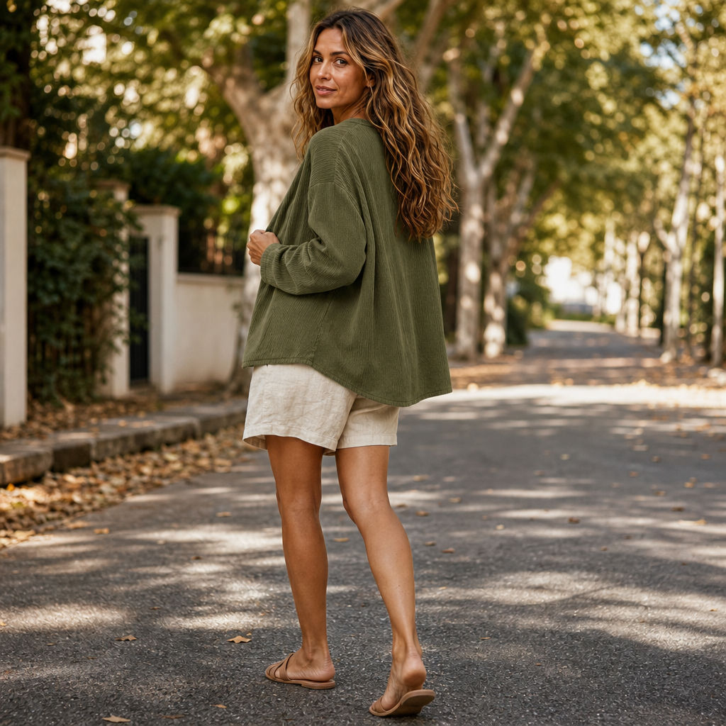 Corabelle Rib Open-Front V-Neck Cardigan - Elena Harper