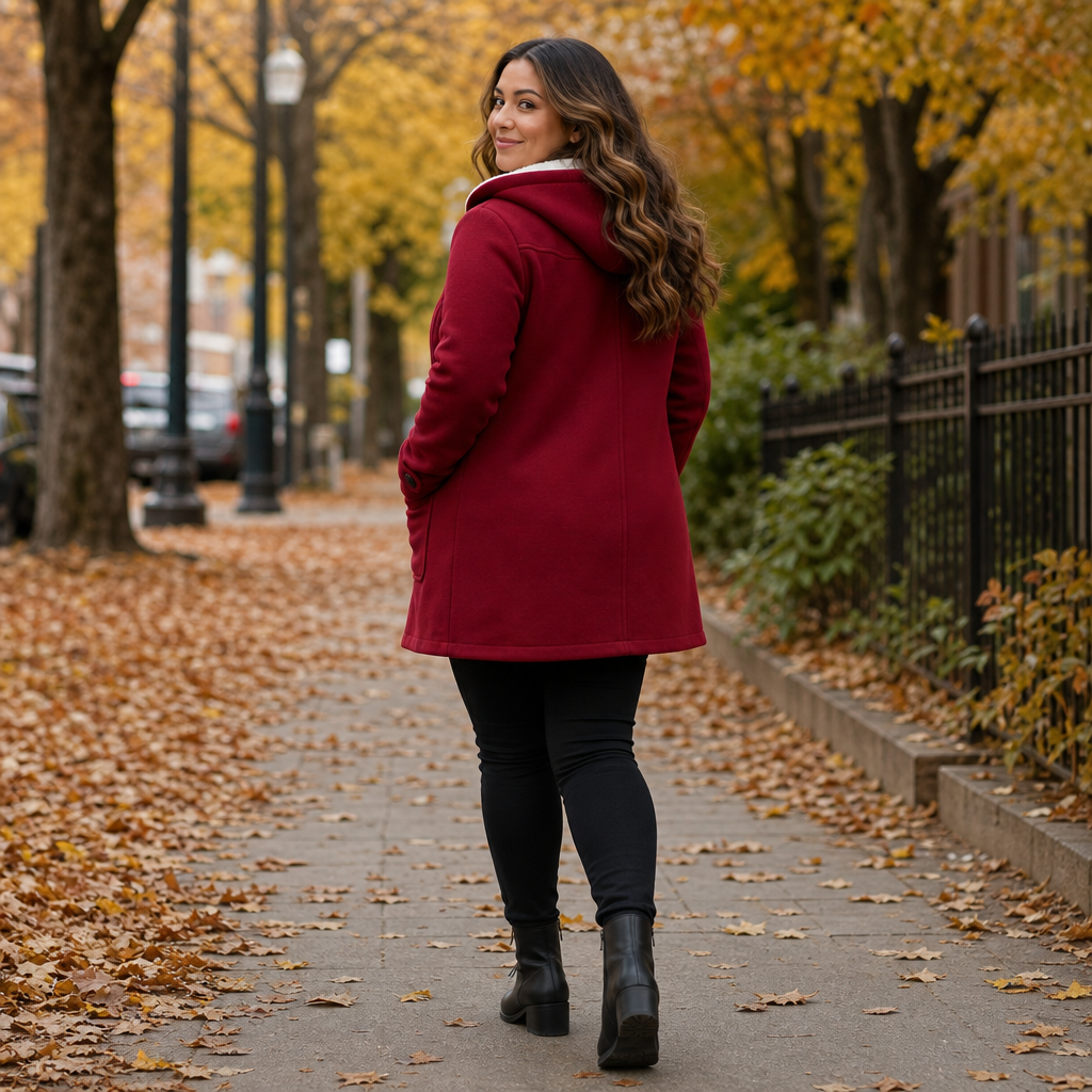 Coatelle Hooded Mid-Length Toggle Winter Coat - Elena Harper