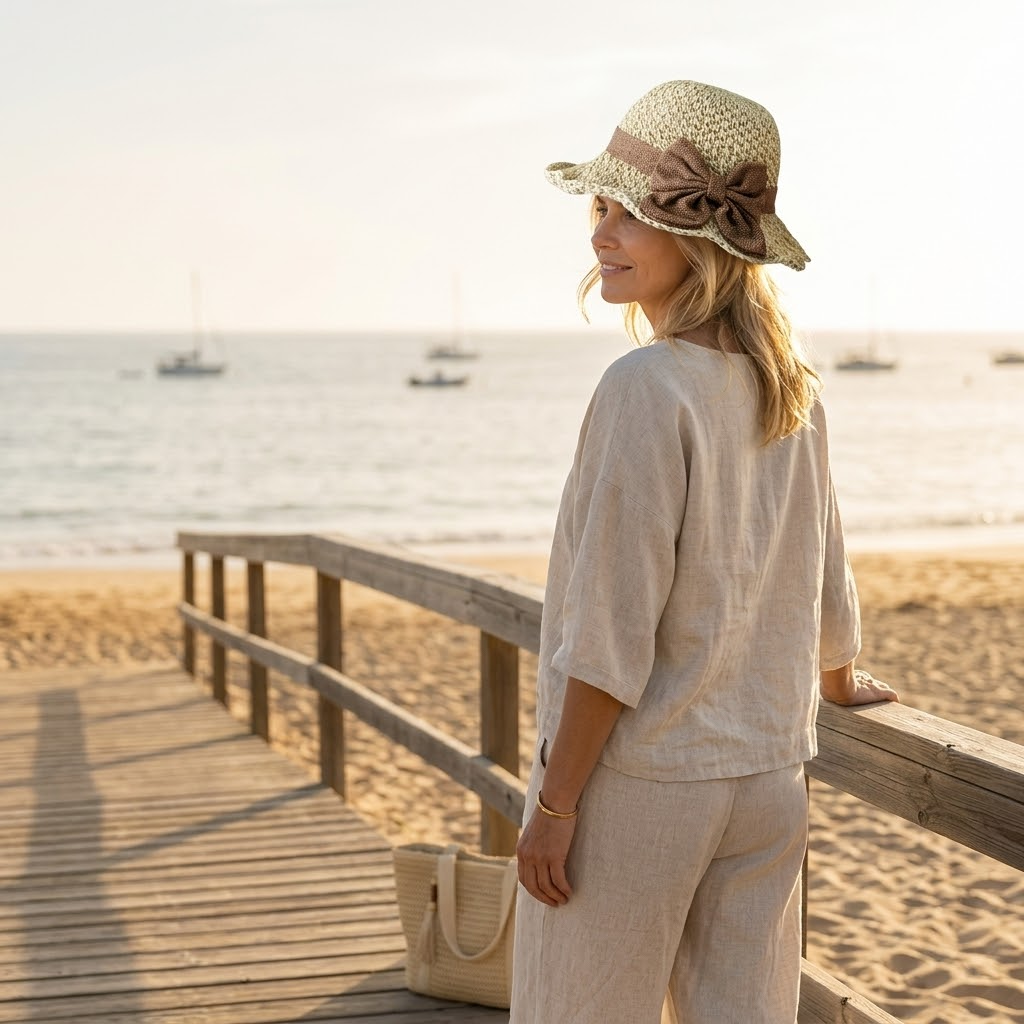 Bellabrim Woven straw hat with bow detail - Elena Harper