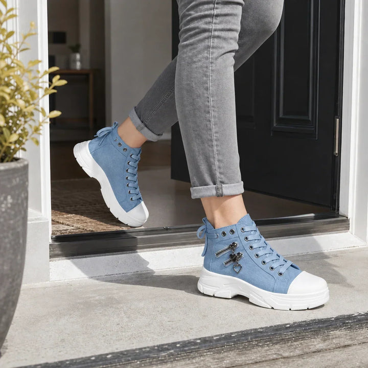 Breezara Lace-Up Platform Sneaker Boots - Elena Harper