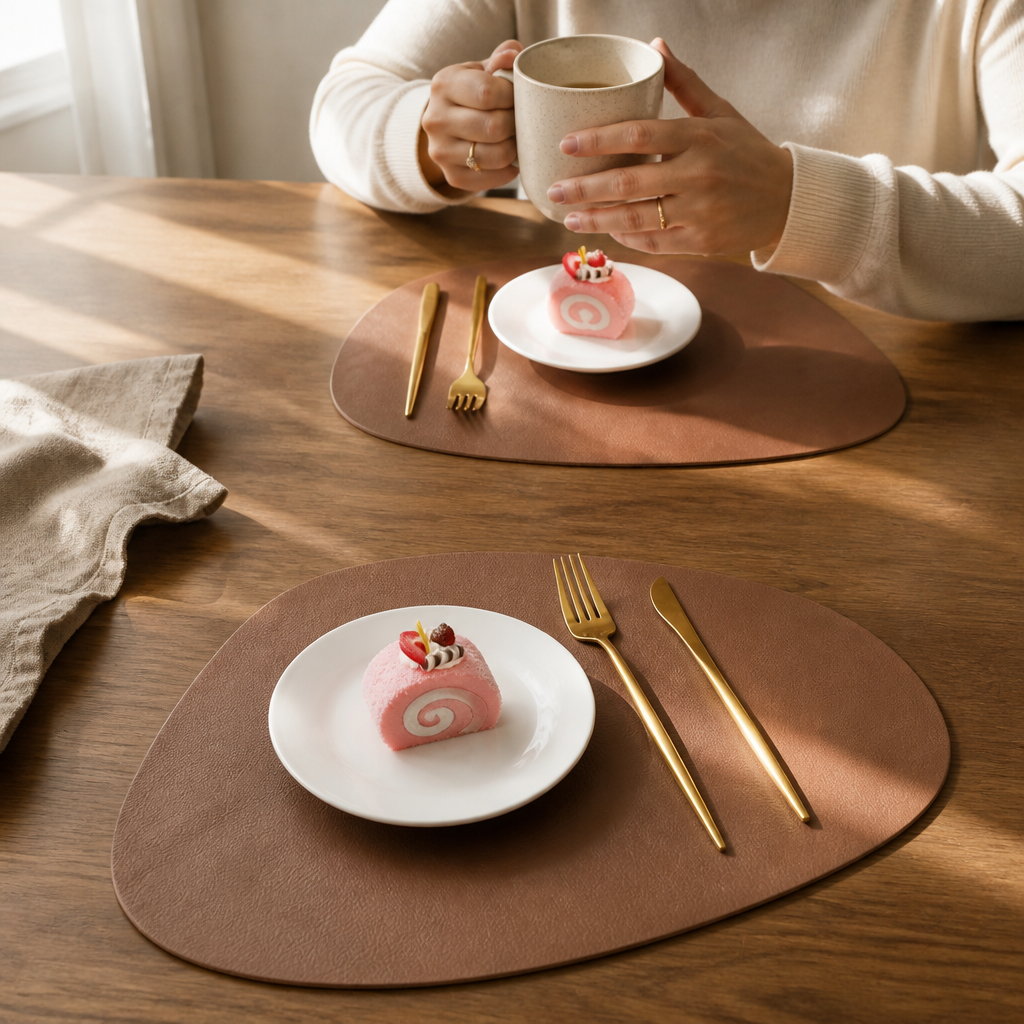 Dropelle Reversible Water-Drop PU Leather Placemats (6-pack) - Elena Harper