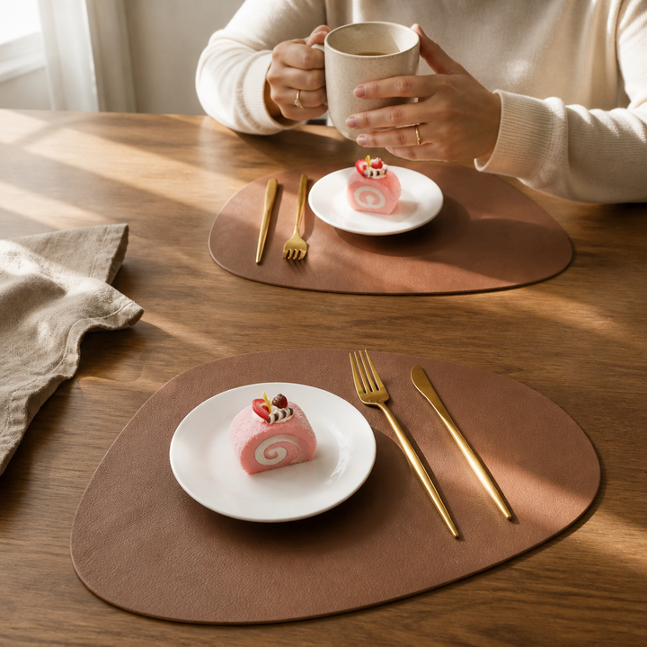 Dropelle Reversible Water-Drop PU Leather Placemats (6-pack) - Elena Harper