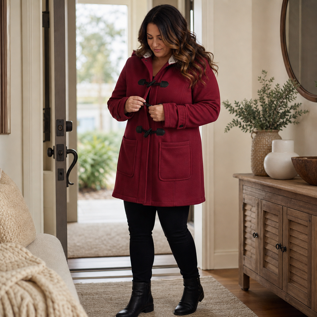 Coatelle Hooded Mid-Length Toggle Winter Coat - Elena Harper