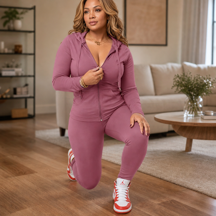 Denimova Faux Patchwork Stretch Tracksuit - Elena Harper
