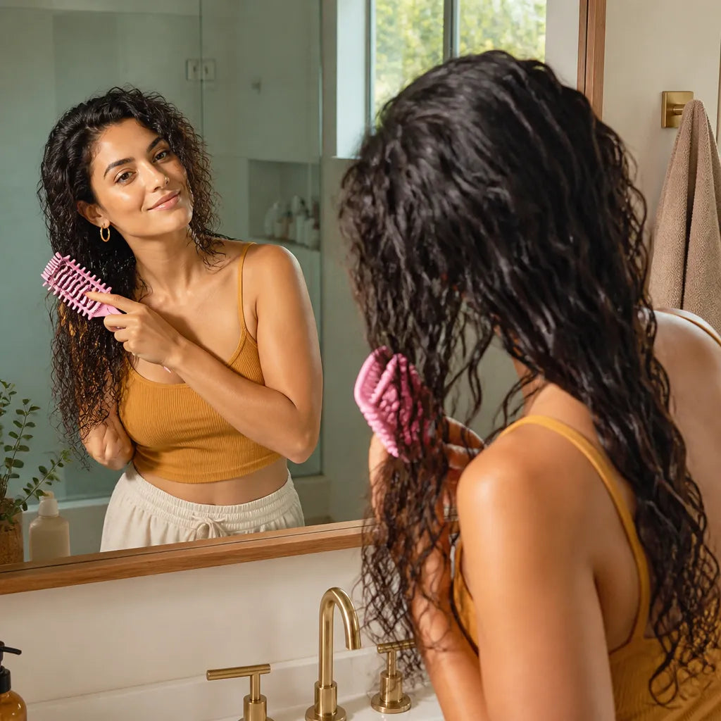 Curliza Ventilated Curly Hair Brush with Boar Bristles for Defined Ringlets - Elena Harper