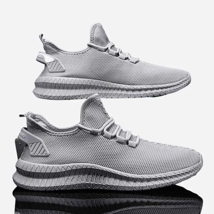 Men's Chunky Sole Sneakers – Breathable Knitted Lace-Up Shoe