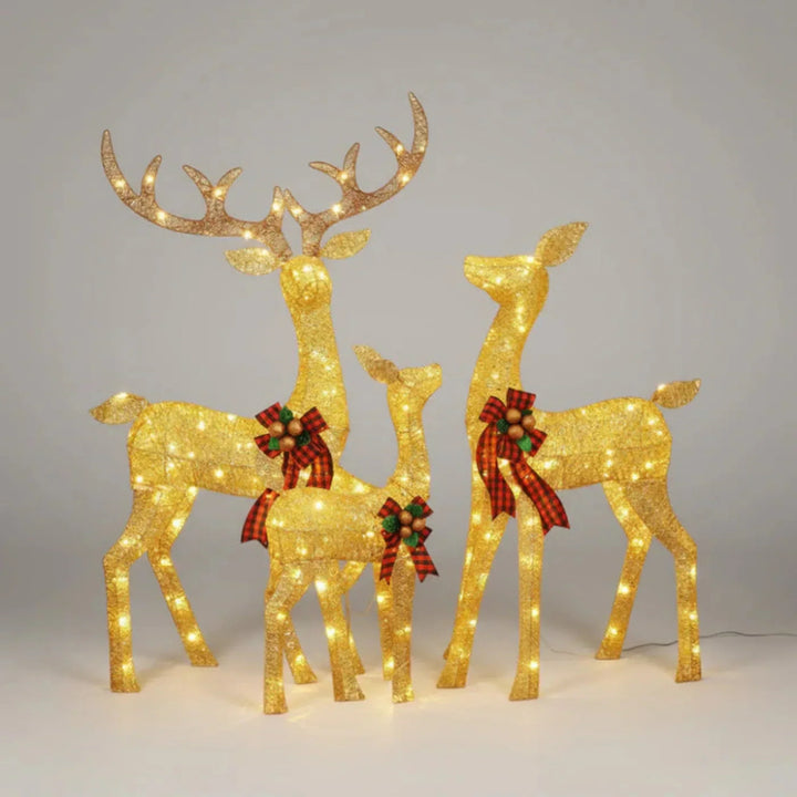 Light-Up LED Reindeer Family Christmas Decoration