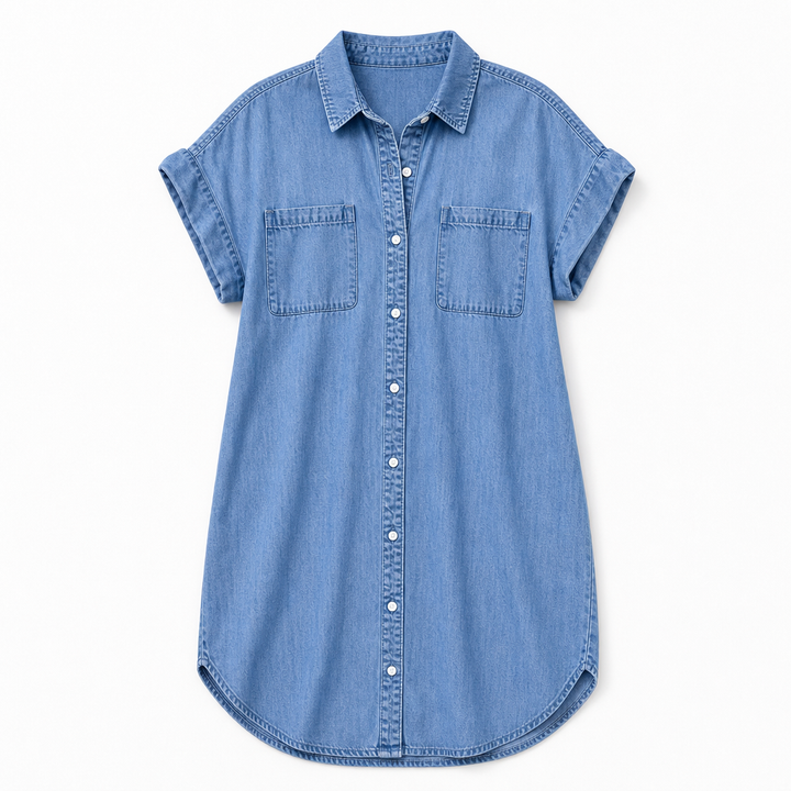 The Adaline Chambray Shirt Dress