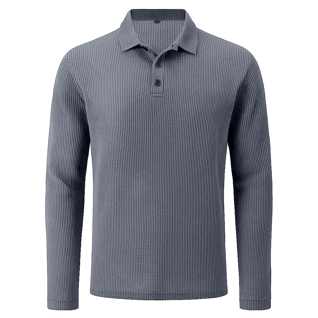 Lusso - Men's Ultra Comfortable Long Sleeve Polo Shirt