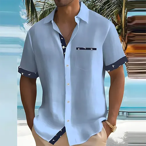 Men's Short Sleeve Summer Shirt Lightweight & Breathable, view 3 - Elena Harper