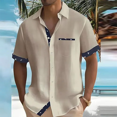 Men's Short Sleeve Summer Shirt Lightweight & Breathable, view 5 - Elena Harper