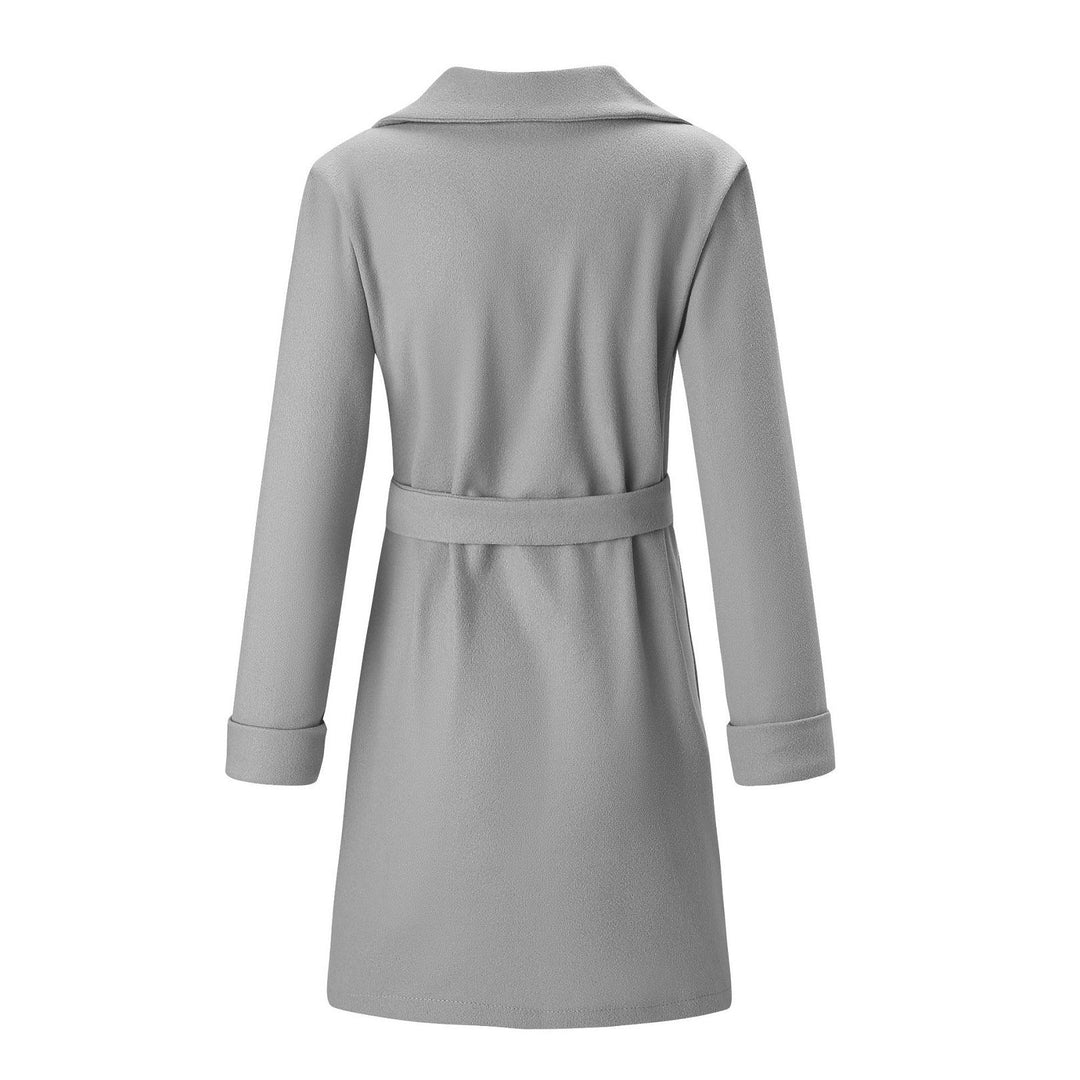 Women's Belted Wrap Coat with Notch Collar