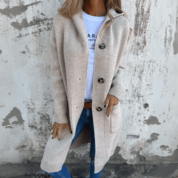 Women's Long Chic Cardigan for Effortless Style - Elena Harper