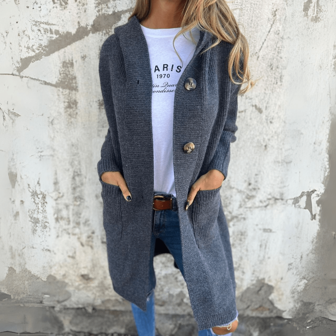 Women's Long Chic Cardigan for Effortless Style, view 3 - Elena Harper