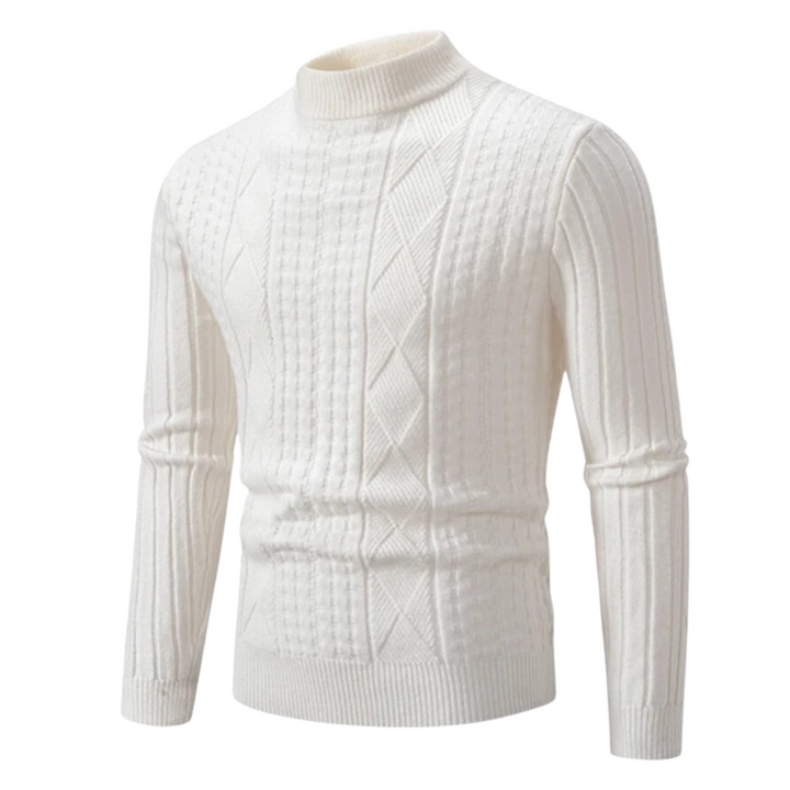 David - Classic Twisted Knit Sweater with High Collar