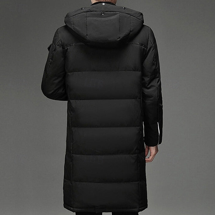 Rupert Hooded Long Winter Coat, view 7 - Elena Harper