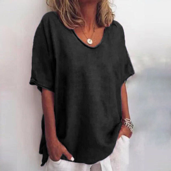 Denise Stylish Loose Blouse with Tummy Coverage, view 6 - Elena Harper