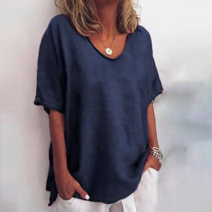 Denise Stylish Loose Blouse with Tummy Coverage, view 7 - Elena Harper