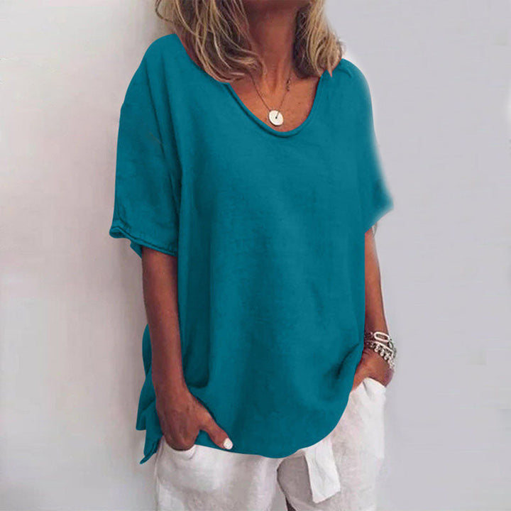 Denise Stylish Loose Blouse with Tummy Coverage, view 8 - Elena Harper