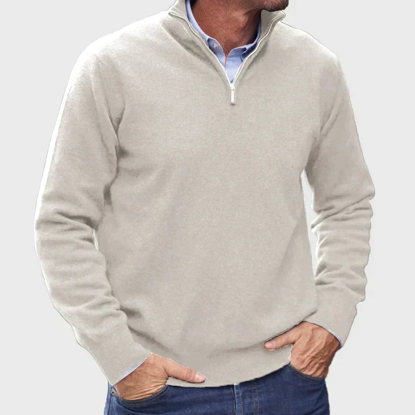 Mitch - Long Sleeve Zip-Up Sweater