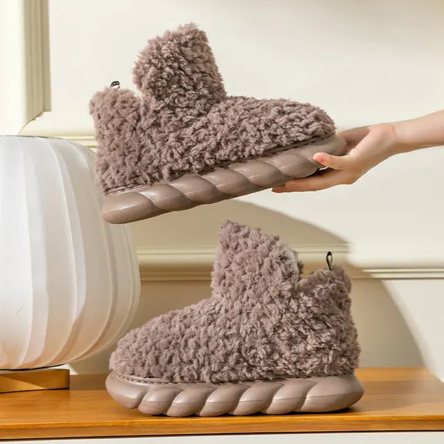 LunaStep Plush Anti-Slip Platform Slippers - Elena Harper