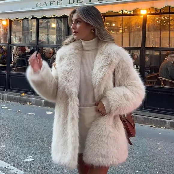 Women's Winter Coat Faux Fur Elegant Soft Cut Daily Use