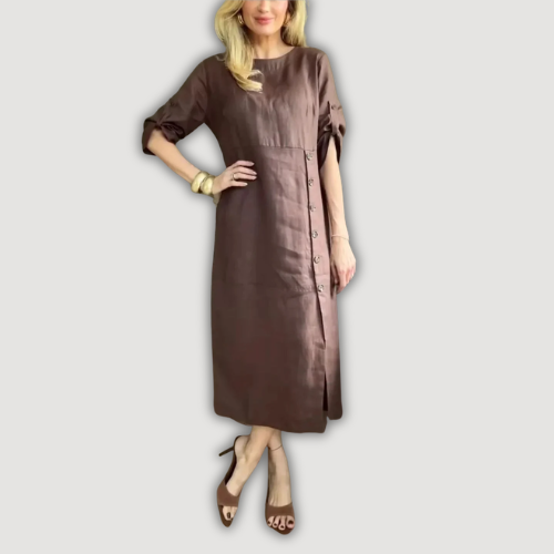 Ashly Elegant Midi Dress, view 2 - Elena Harper