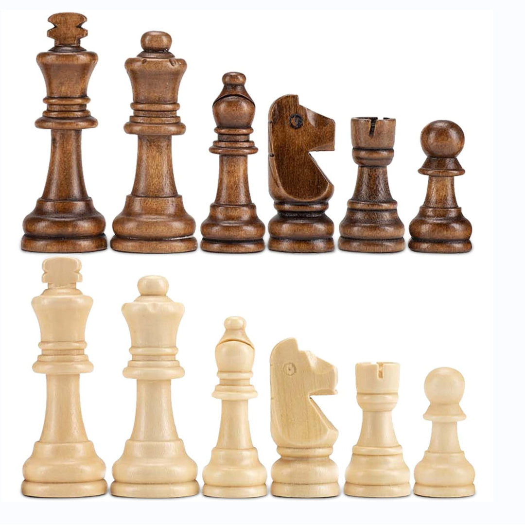 Magnetic Folding Chess Board Solid Wood Portable Chess Set With Checkers